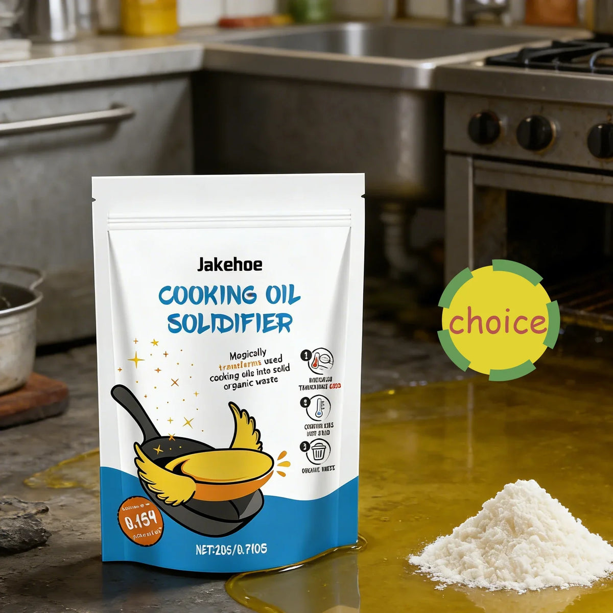 JAKEHOE Cooking Oil Solidifier Powder – Eco-Friendly 20g