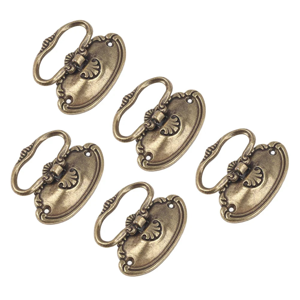 5-Pack Retro Bronze Cabinet Drawer Handles | Vintage Zinc Alloy