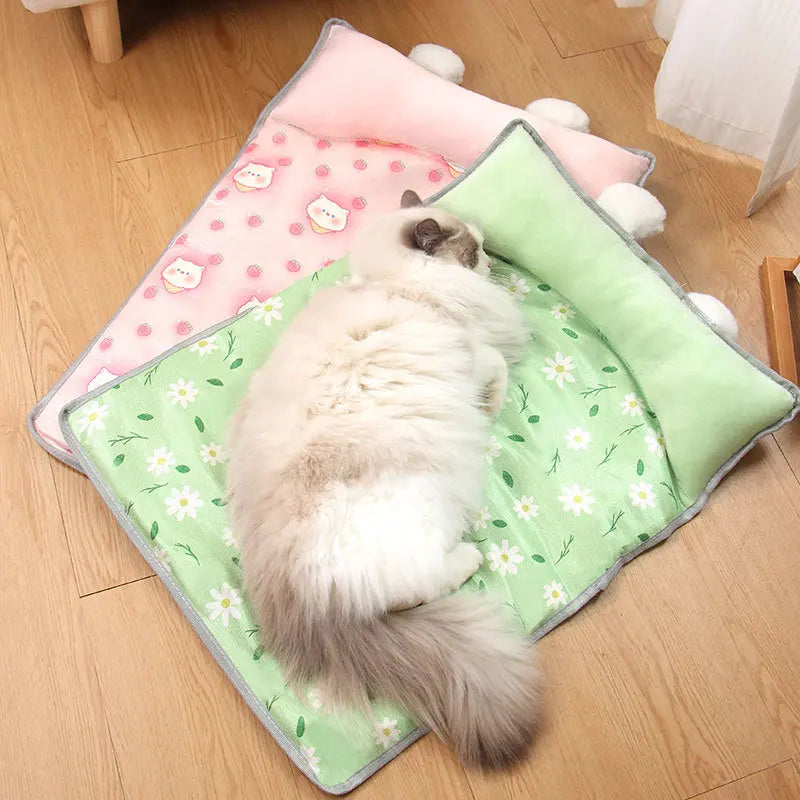 Dog Beds Cat Summer Ice Silk MATS Pet Supplies Teddy Small
