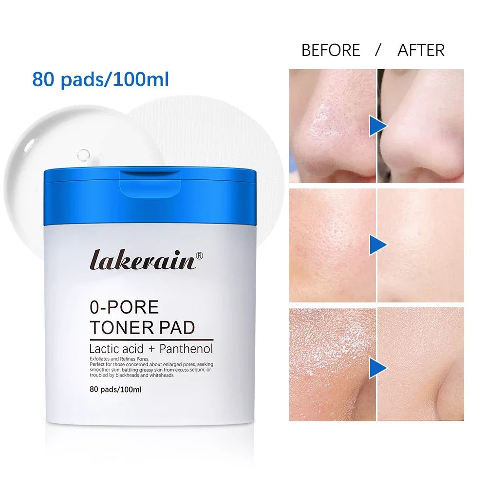 Lakerain Zero Pore Toner Pads 80ct | Korean Exfoliating Pads