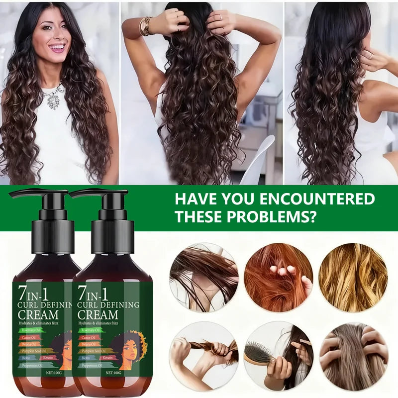 7-in-1 Curl Defining Cream – Rosemary & Castor Oil | 100g