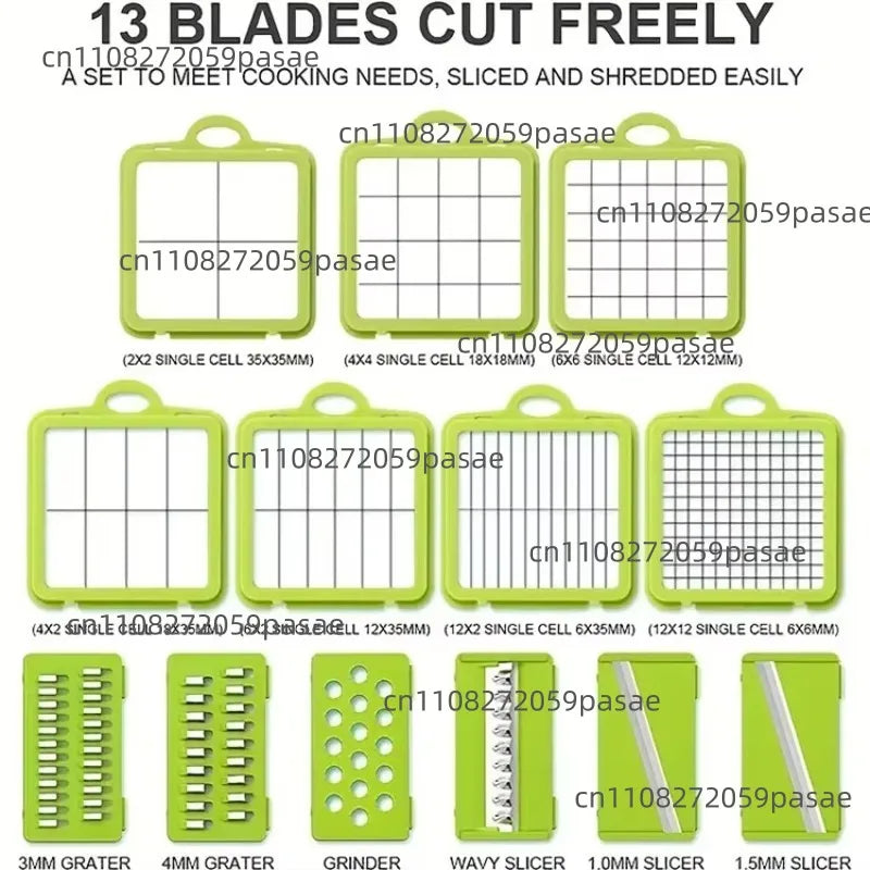 14-in-1 Vegetable Chopper, Slicer & Food Grater | Kitchen Tool