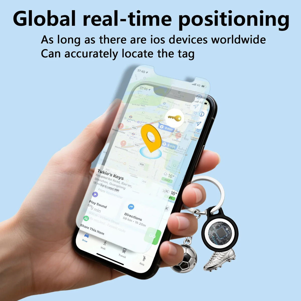 Timethinker Bluetooth GPS Tracker Smart Tag Airtag Work Apple Find My