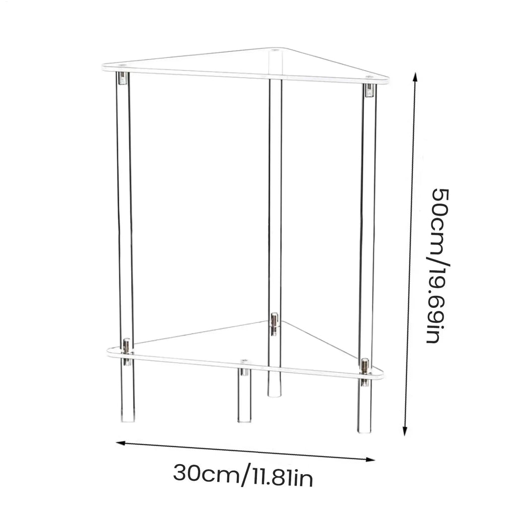 Transparent Acrylic End Table | 2-Tier Compact Side Table