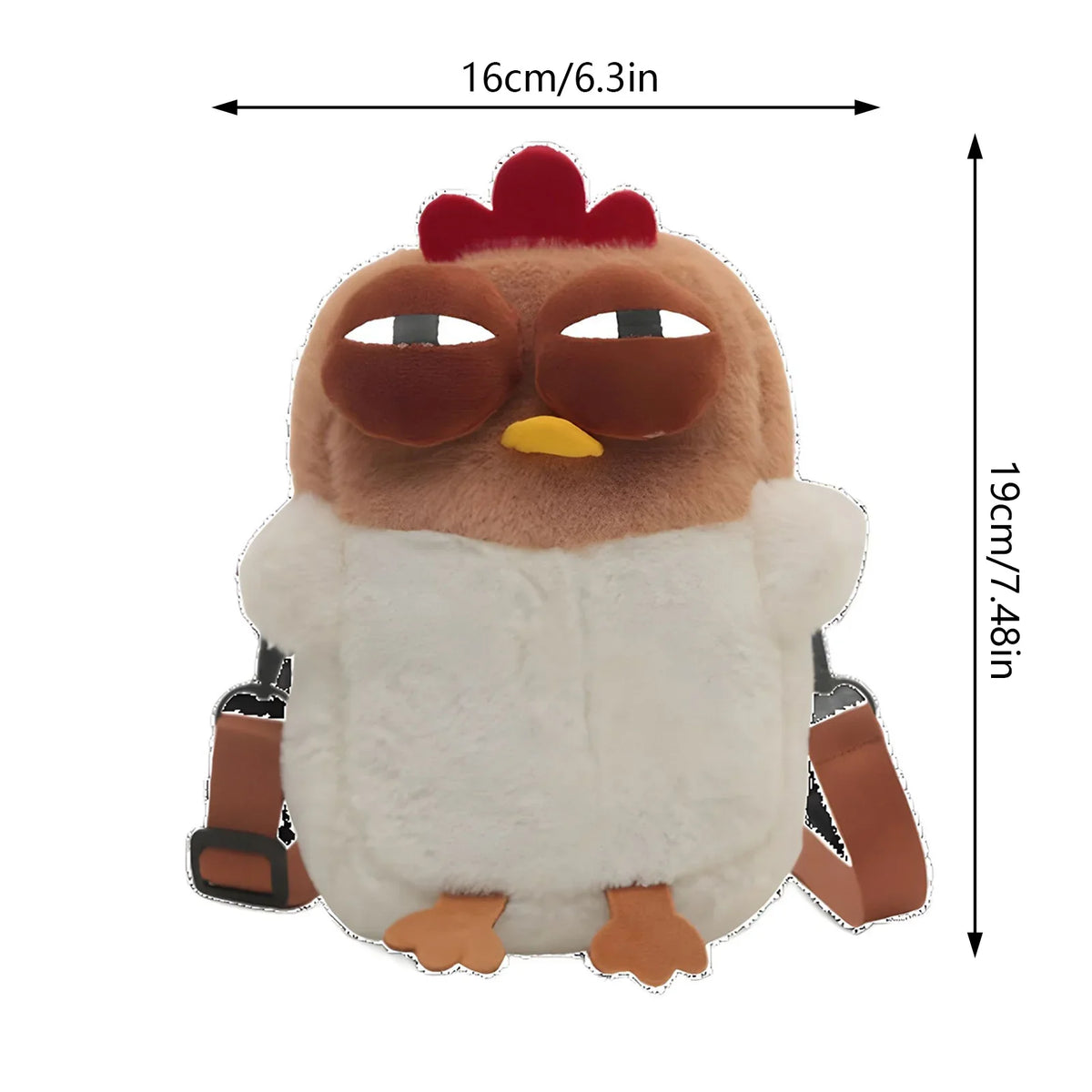 Kawaii Chicken Plush Sling Bag – Mini Cute Crossbody Phone Pouch