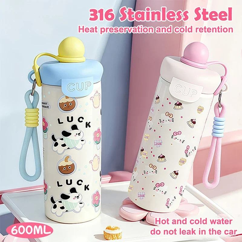 Cartoon Insulated Water Bottle – 316 Stainless Steel Vacuum Cup