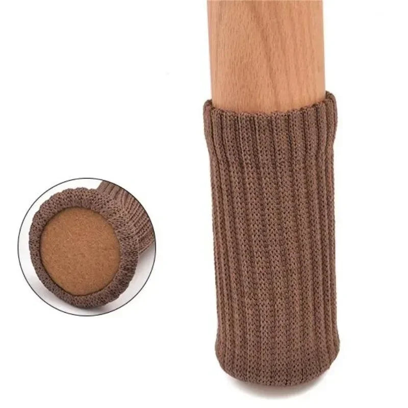 4-Pack Knitted Chair Leg Covers – Non-Slip Floor Protectors