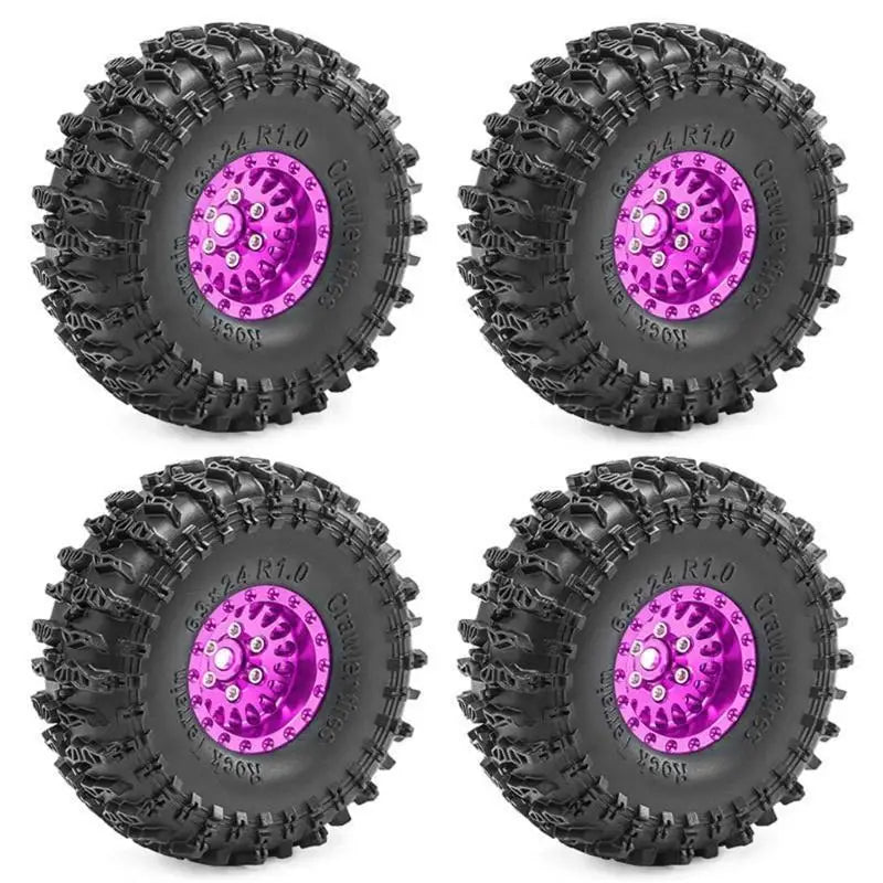 RC Crawler Rubber Wheel Tires 4PCS | 1/18 TRX4M & 1/24 SCX24