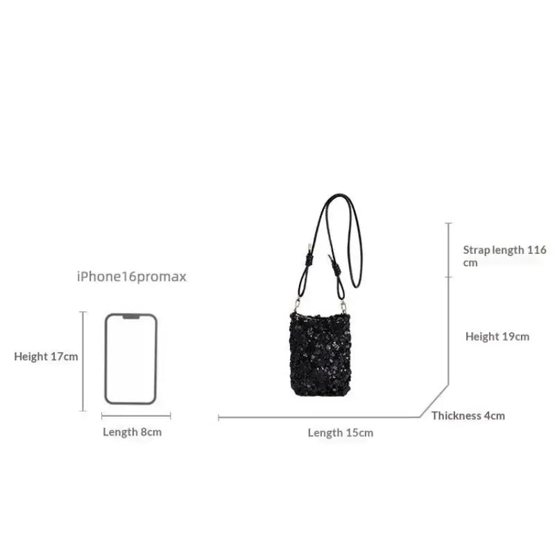 Sequin Mini Crossbody Bag – Shiny Shoulder Phone Bag