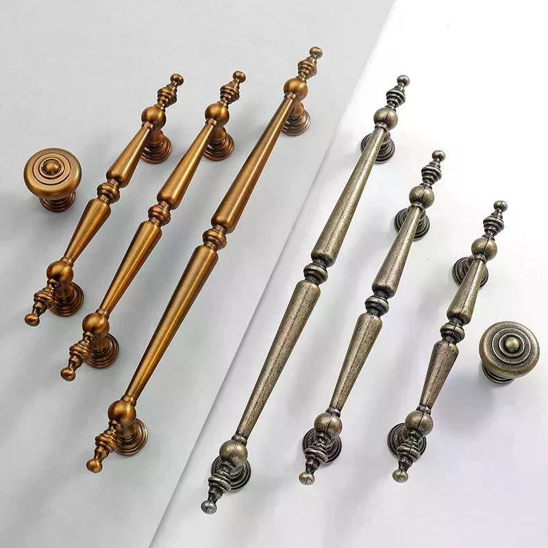Antique Bronze Brass Cabinet Drawer Pull Handle & Knob