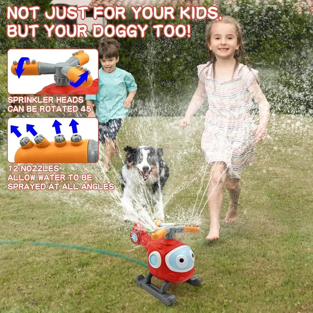 2-in-1 Kids Water Sprinkler Baseball Set | Helicopter Yard Toy