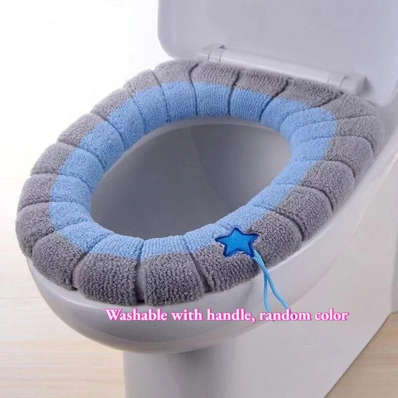5-Pack Soft Thick Toilet Seat Covers – Warm Cushion with Handle