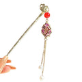 Metal Butterfly Hair Sticks with Pearl Tassel | Hanfu Style
