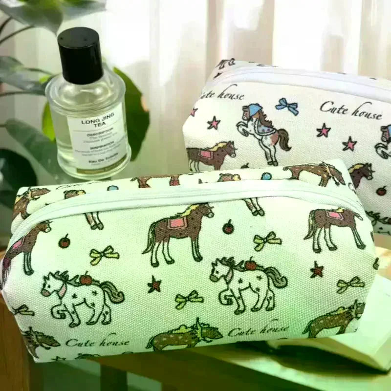 Cute Pony Kawaii Pencil Case – Large Capacity Stationery Bag