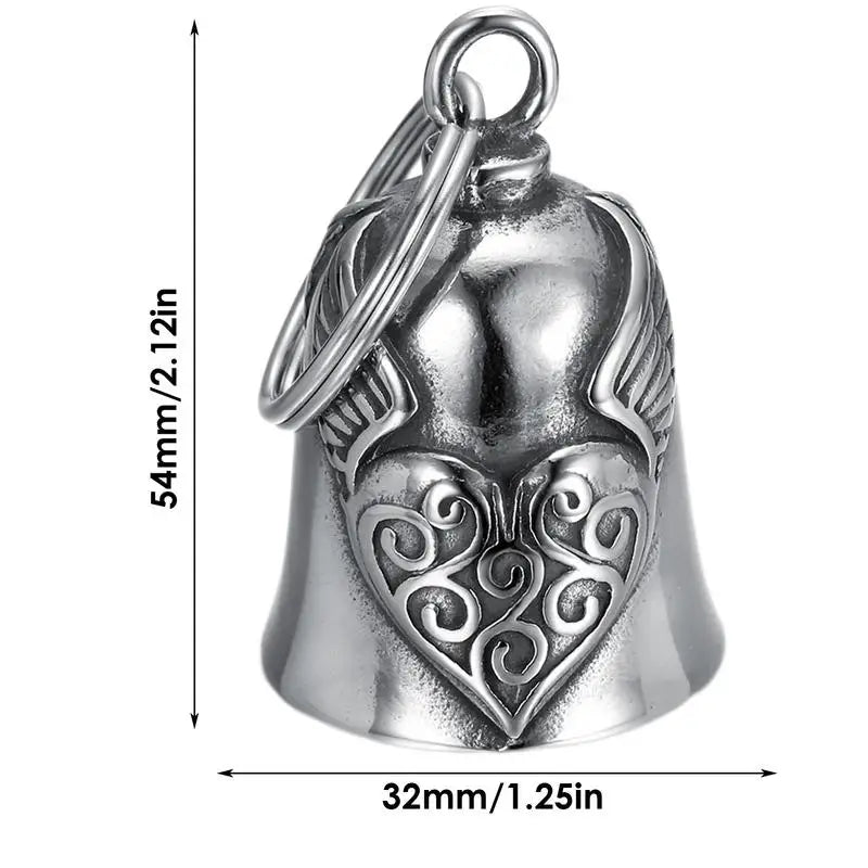 Motorcycle Bell Fashion Lucky Pendant Heart Wing Men Punk Rock