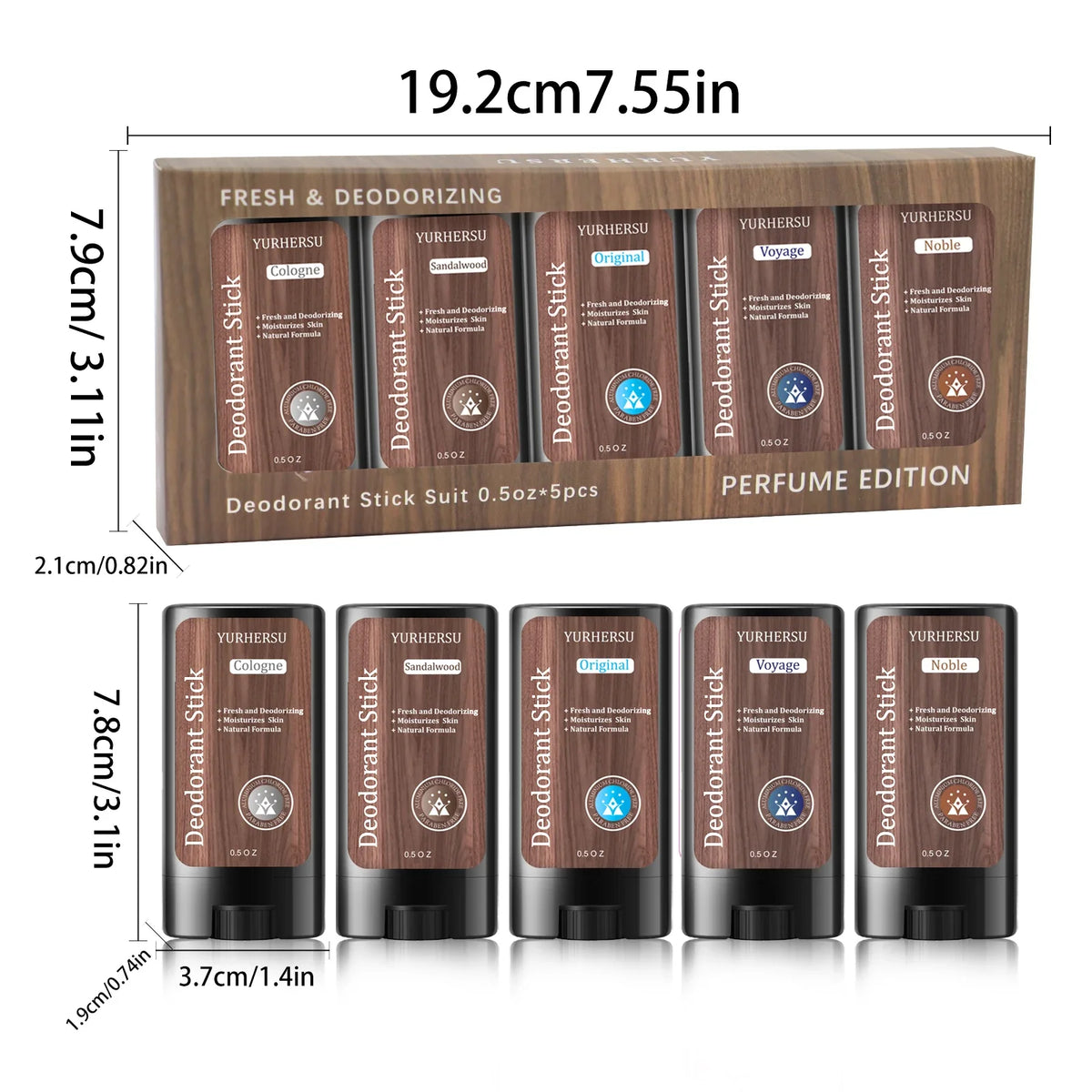 YURHERSU 5-Piece Deodorizing Body Cream Set – Unisex Fresh