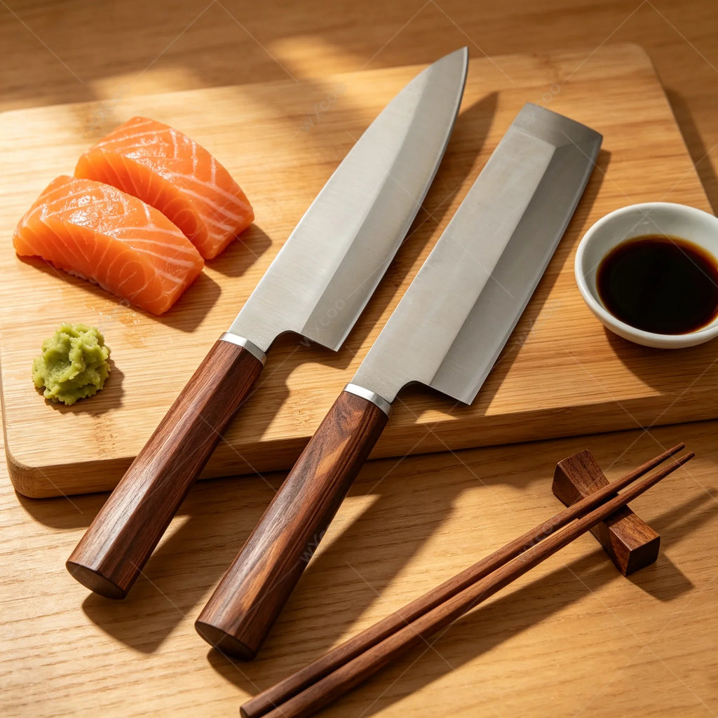 WXCOO 5Cr15 Stainless Steel Sashimi & Chef Knife – Wood Handle