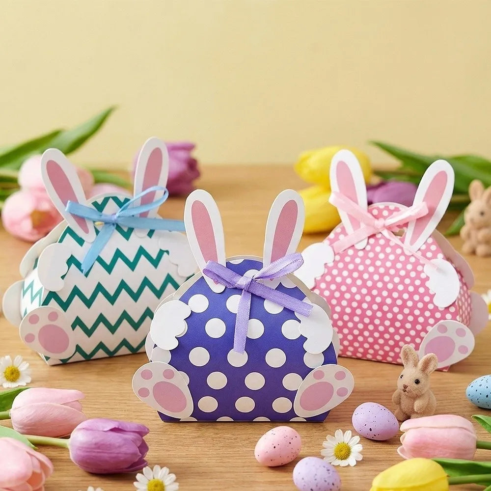 Easter Bunny Paper Candy Boxes | 12-Pack Colorful Gift Boxes