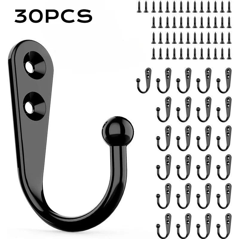 Multipurpose Aluminum Alloy Wall Hooks with Screws | Kitchen & Bath