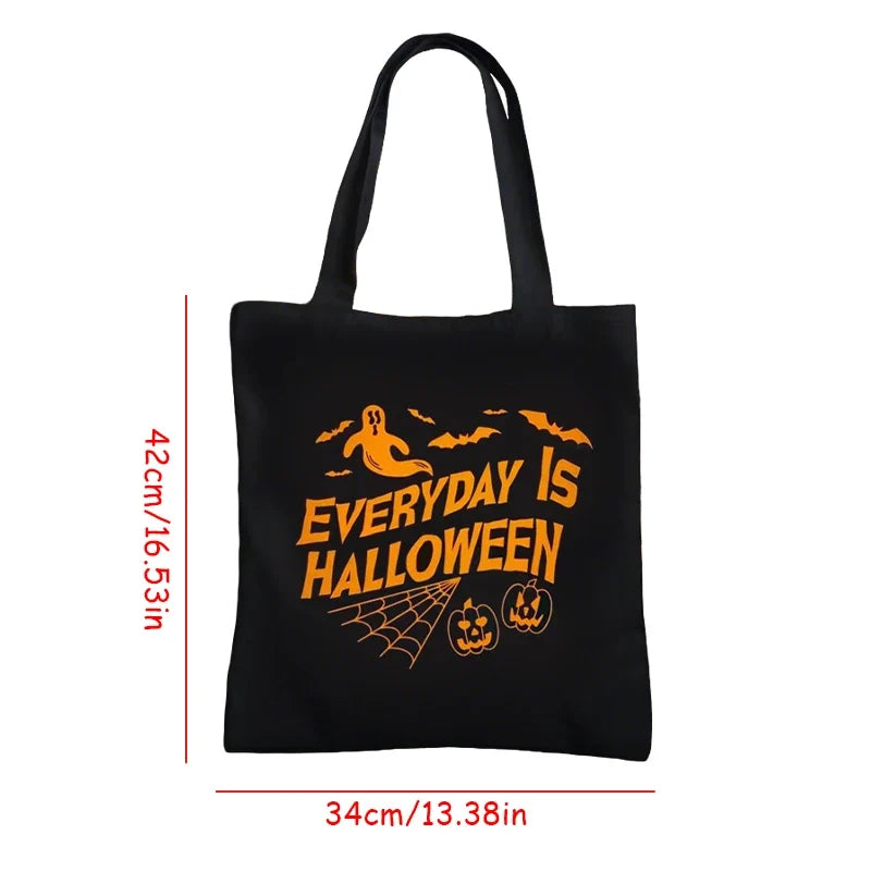 Everyday Is Halloween Black Canvas Tote Bag | Trick or Treat