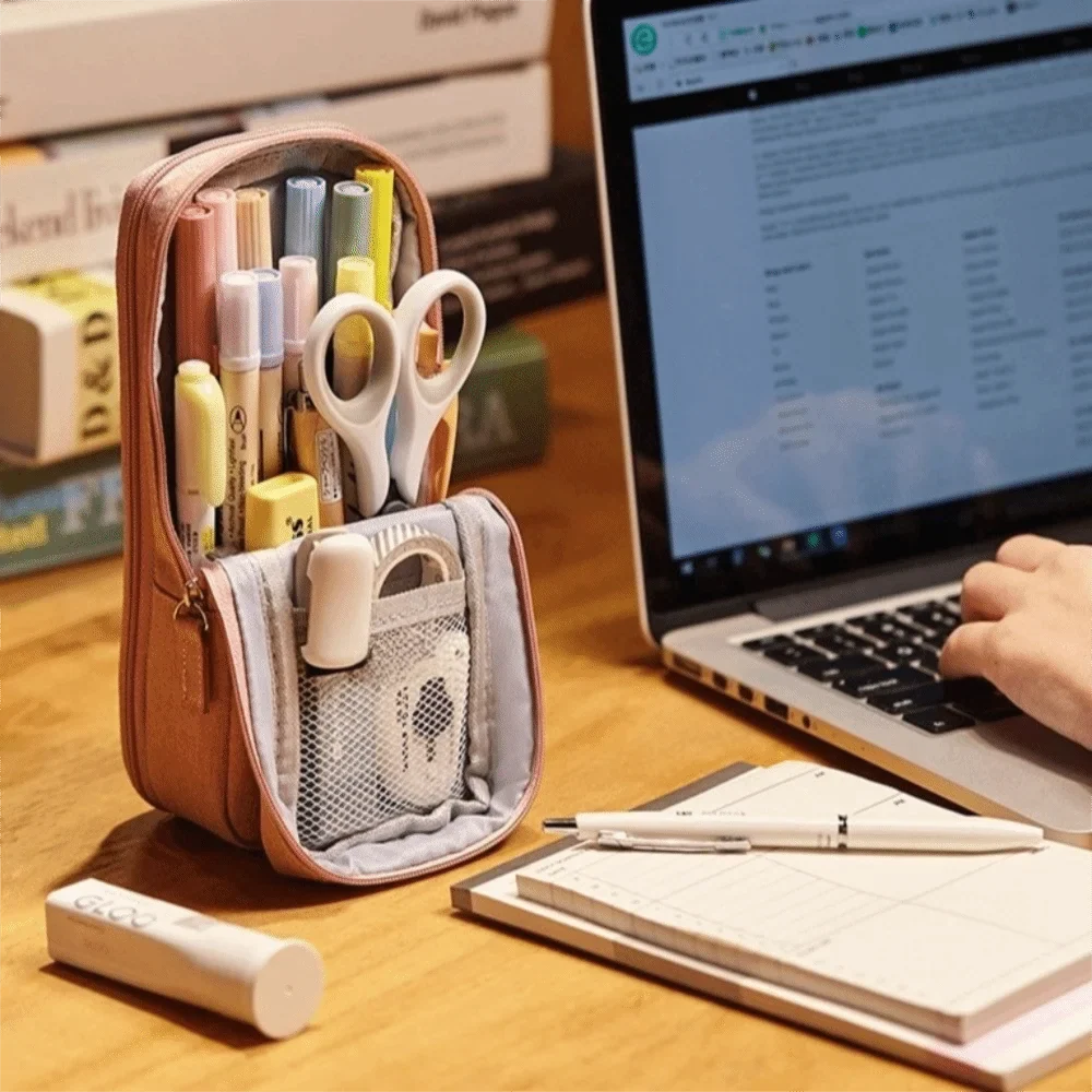 Large-Capacity Folding Pencil Case | Double-Layer Pen Bag