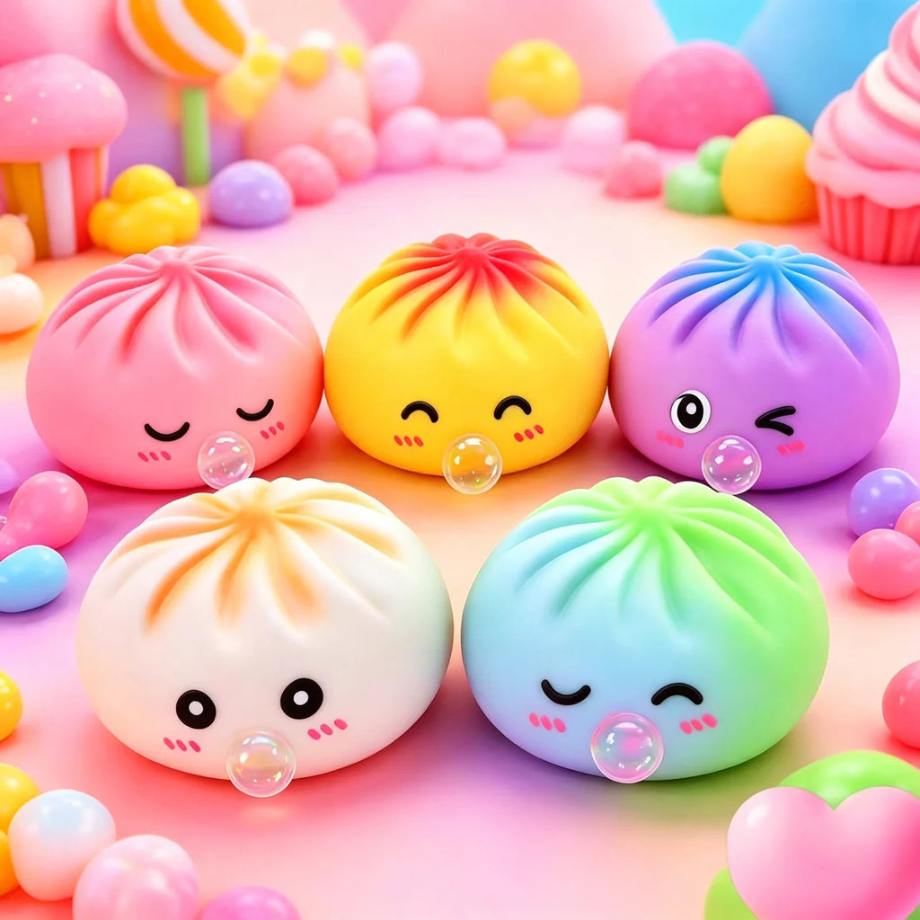 Bubble Spitting Baozi Squishy Fidget Toy – Dumpling Squeeze