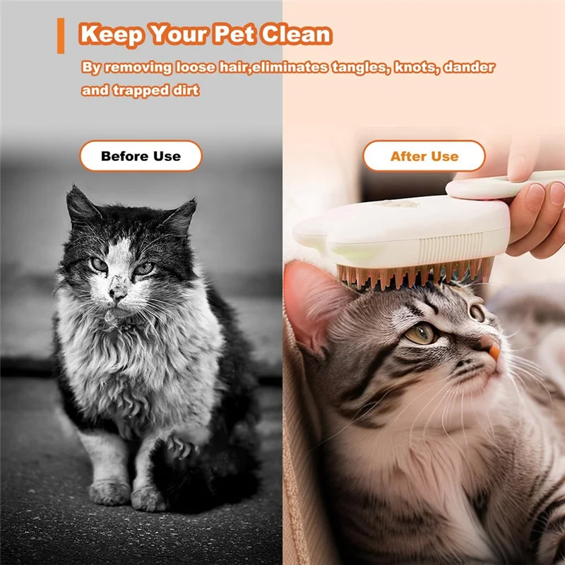 A36T-3-In-1 Multifunctional Pet Steam Brush Cat Suitable All Pets