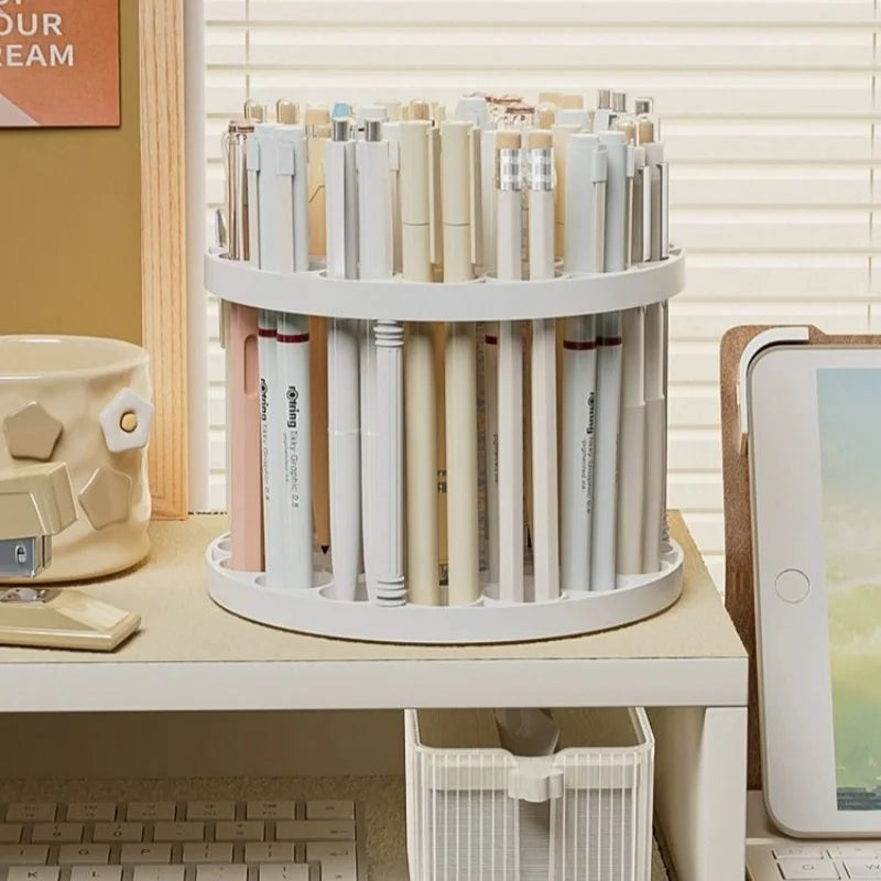 360° Rotating Makeup Brush Holder – Large Capacity Organizer