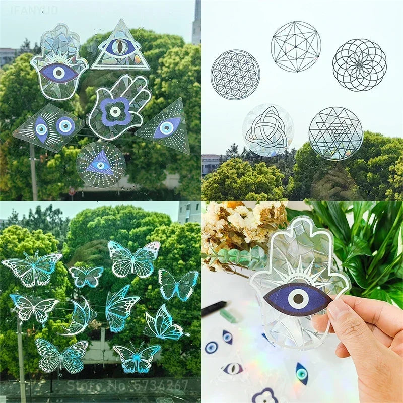 Rainbow Sun Catcher Wall Stickers Light PVC Window Film Self Adhesive