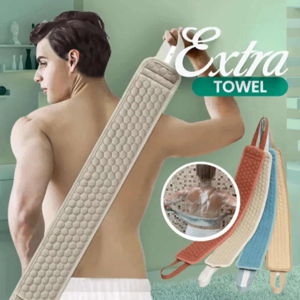 Exfoliating Back Scrubber Long Handle Bath Scrub Strap Shower