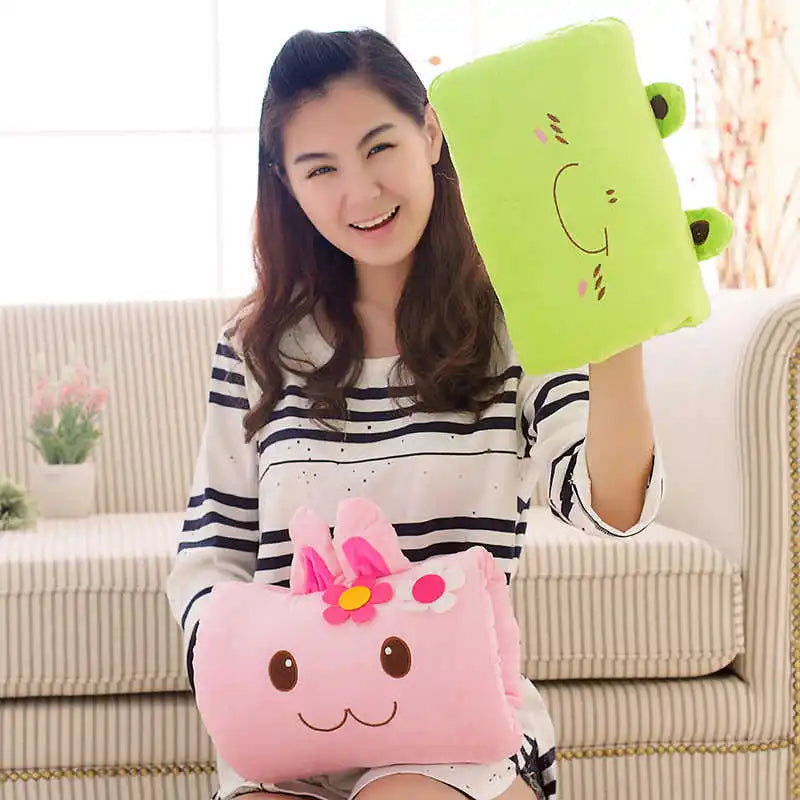 Soft Plush Hand Warmer Pillow – Kids Cartoon Stuffed Animal Cushion