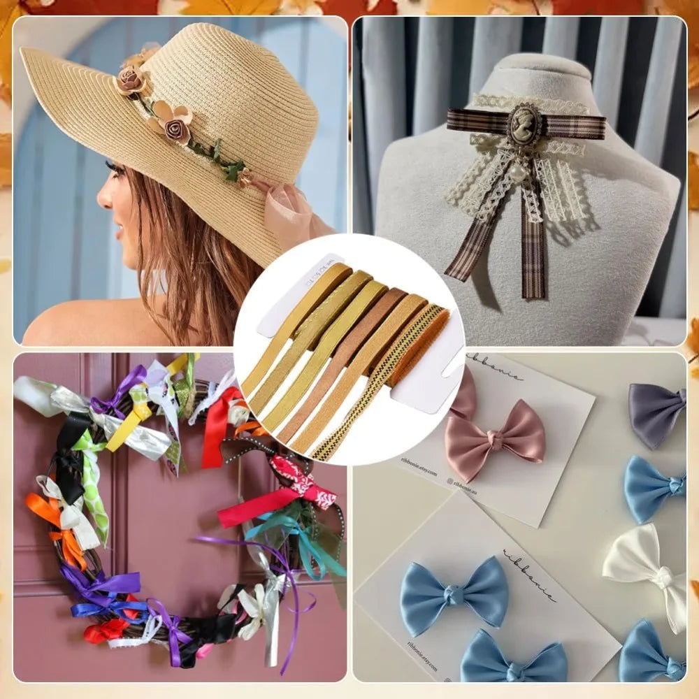 Polyester Ribbon Set 6 Styles – Orange Gift Wrapping & Bowknot