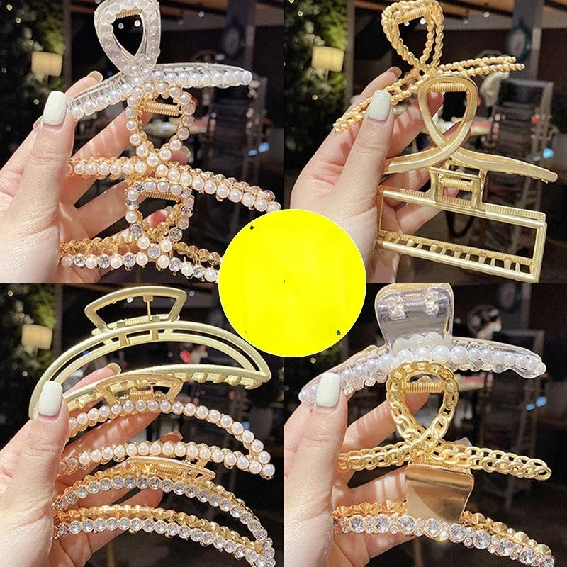 2-Pack Metal Geometric Hollow Hair Claw Clips & Barrettes