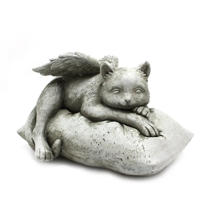 Resin Angel Dog & Cat Memorial Statue | Garden Sculpture