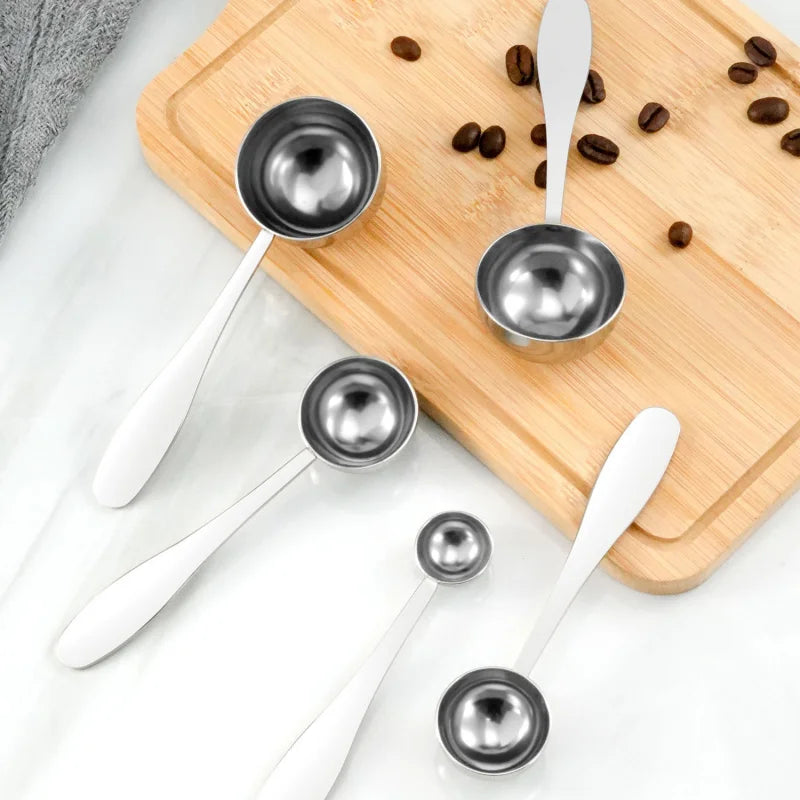 Stainless Steel Gram Measuring Spoons – 1g 3g 5g 10g Scoop Set