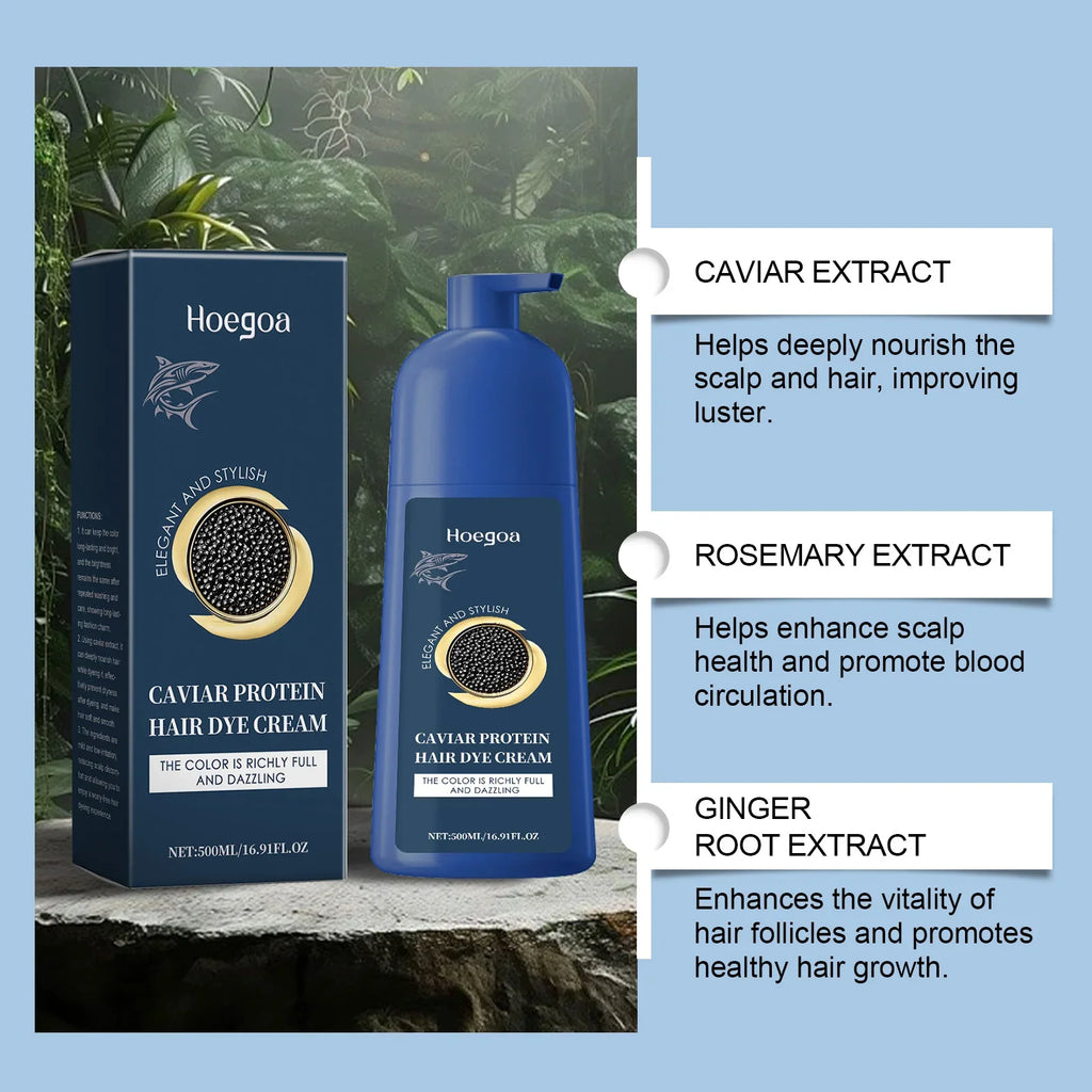 HOEGOA Caviar Permanent Hair Dye Cream – Black & Brown 500ml
