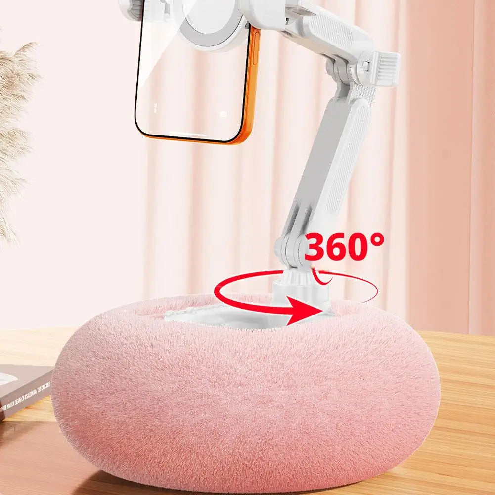 Plush Pillow Phone & Tablet Holder – Foldable Lazy Bed Stand