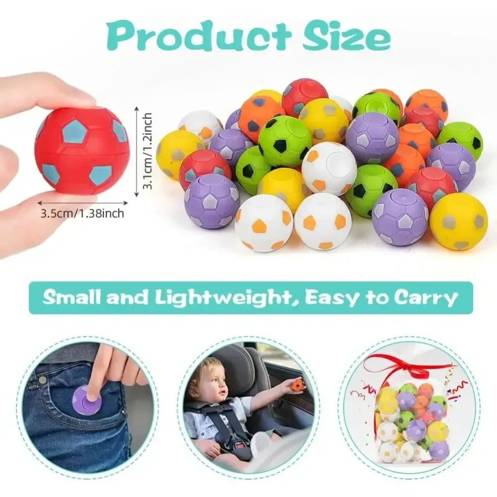 Mini Soccer Ball Fidget Spinners 10/30 Pack – Kids Party Favors