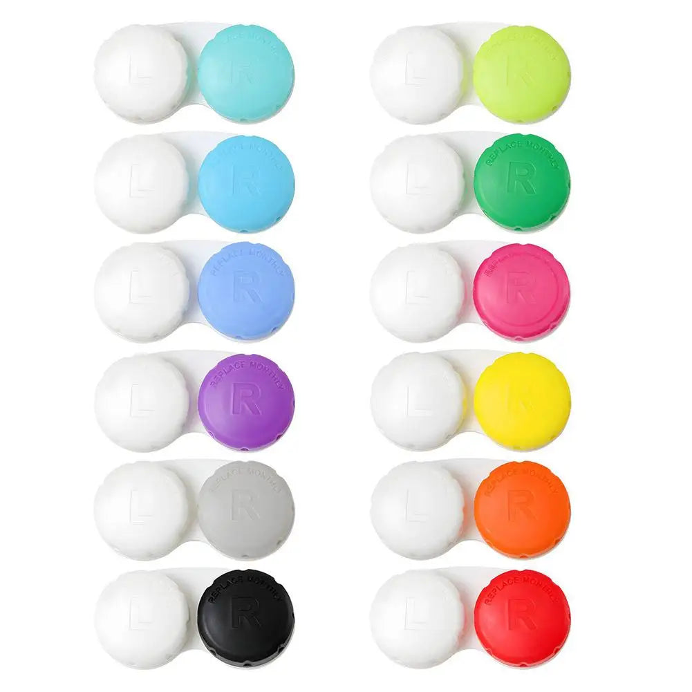 12-Pack Colorful Contact Lens Cases – Travel Holder Kit