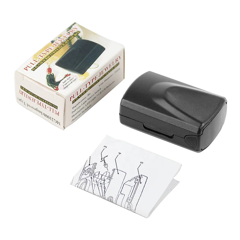 30X LED Pocket Loupe – Foldable Magnifier for Jewelry & Coins