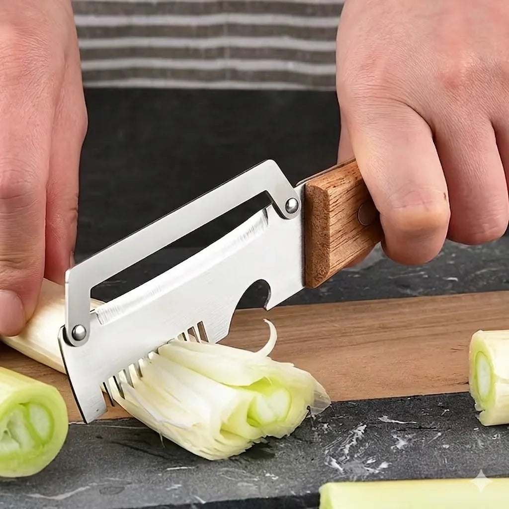 Stainless Steel Vegetable Peeler with Wooden Handle