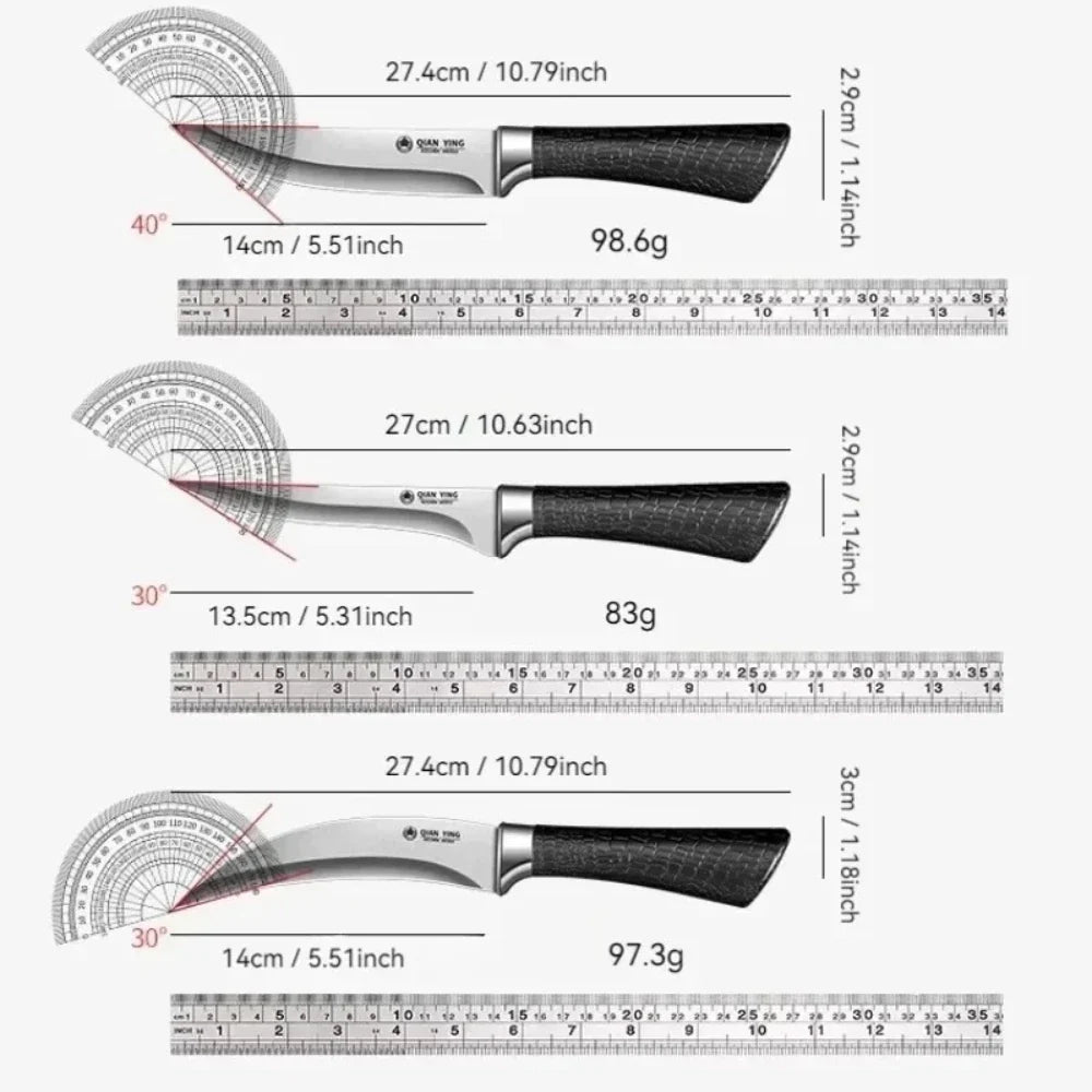 PLYS Stainless Steel Boning Knife with Non-Slip Handle & Cover