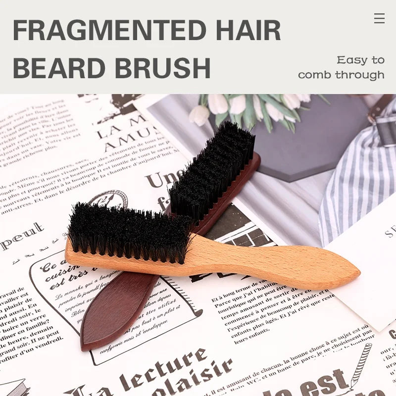 Men's Wood Handle Beard Brush & Neck Duster | Salon Tool
