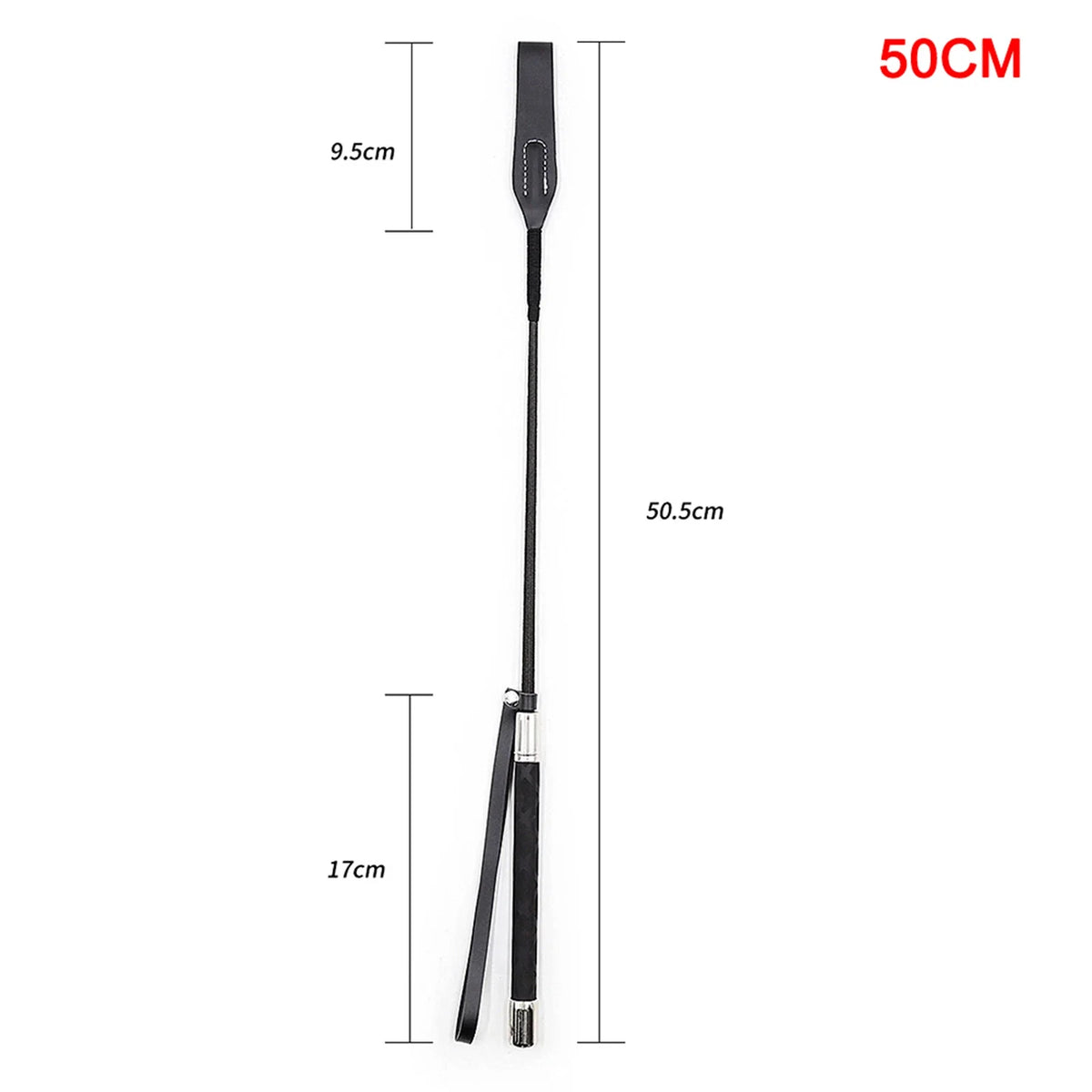 Premium Leather Horse Riding Crop with Double Slapper | 50 & 70cm