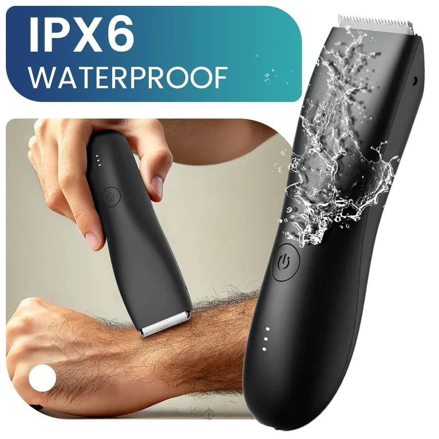 Men's IPX6 Waterproof Body & Groin Trimmer – Foil Blades