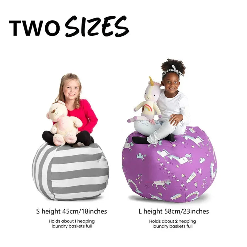 Large Canvas Bean Bag Stuffed Animal Toy Storage Organizer