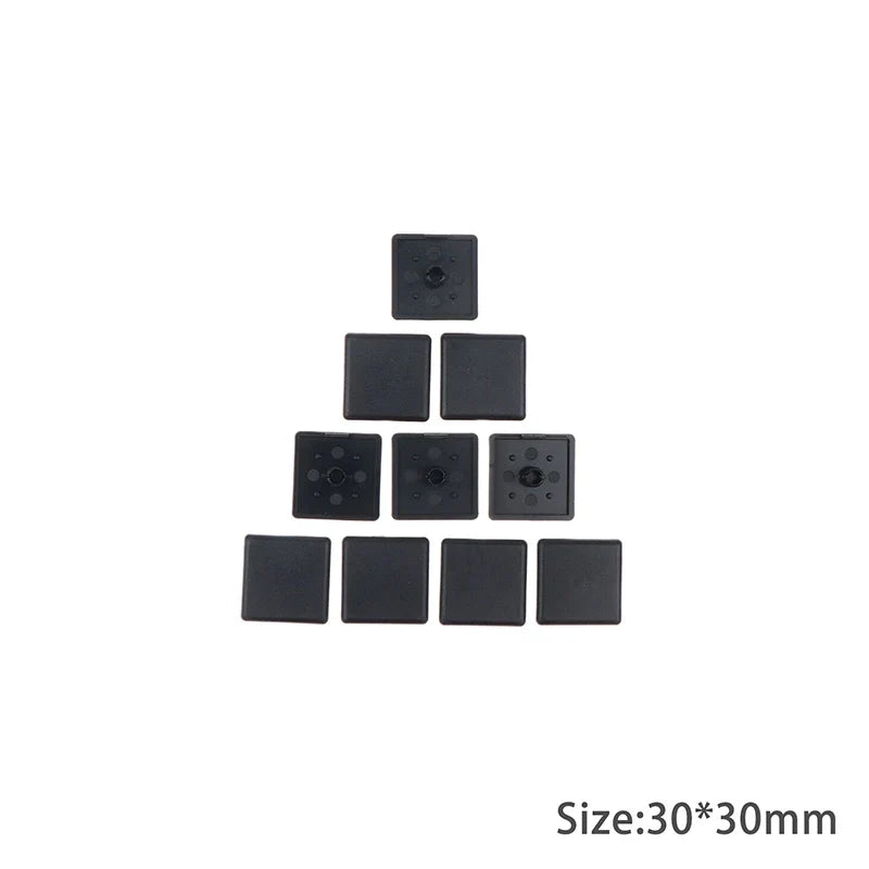 10Pcs Black Plastic End Caps for EU Aluminum Profile 2020–4545