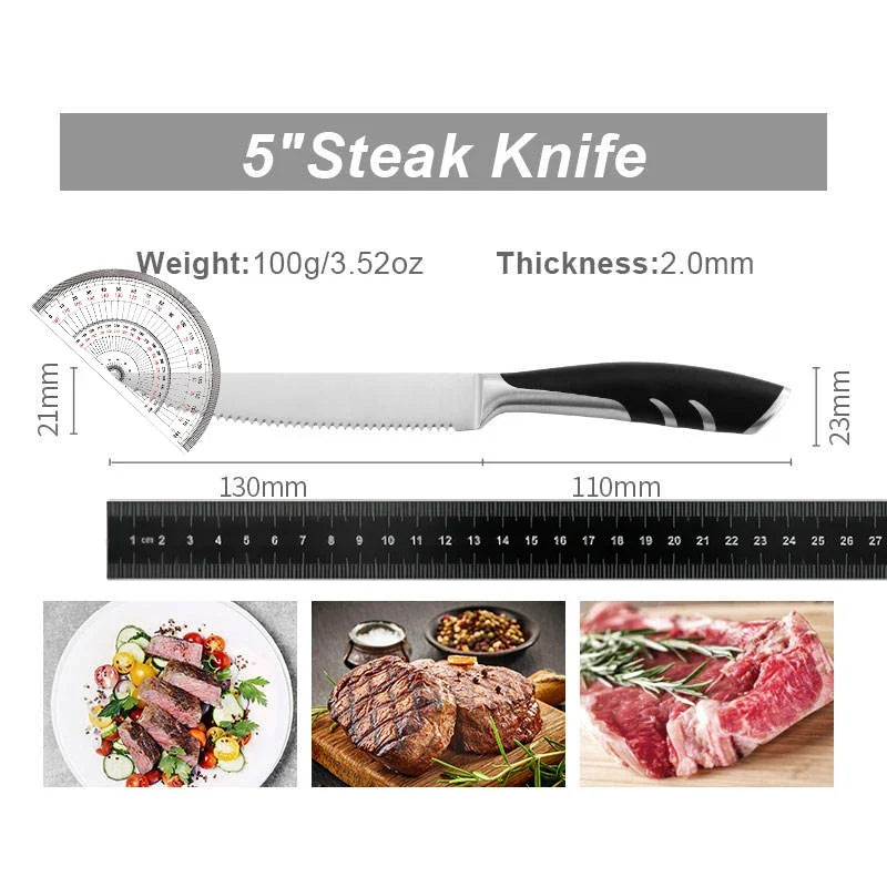 6-Piece Steak Knife Block Set | High Carbon Stainless Steel