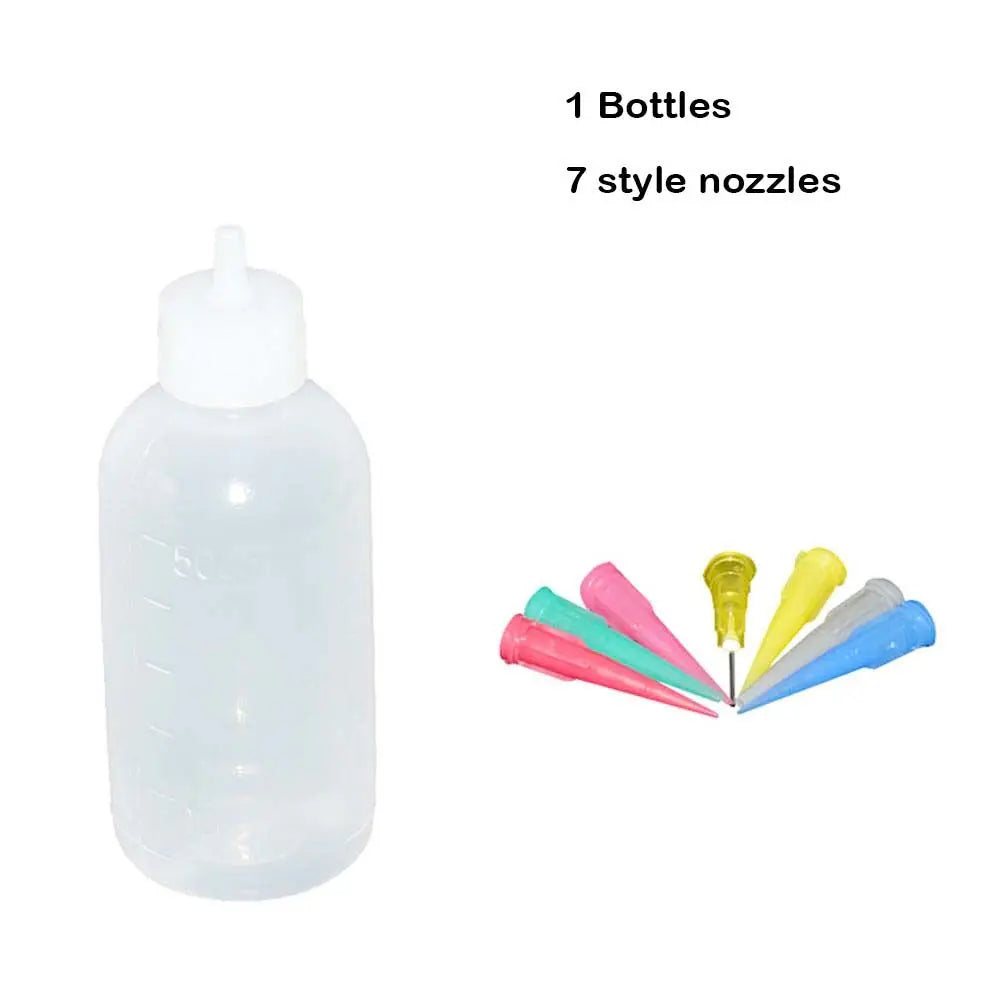 50ml Squeeze Bottle with 7 Nozzles | Baking, Crafts & Drawing