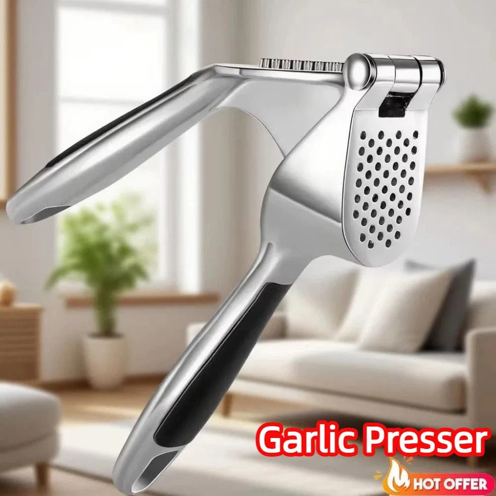 Stainless Steel Garlic Press Mincer – Detachable, Easy Clean
